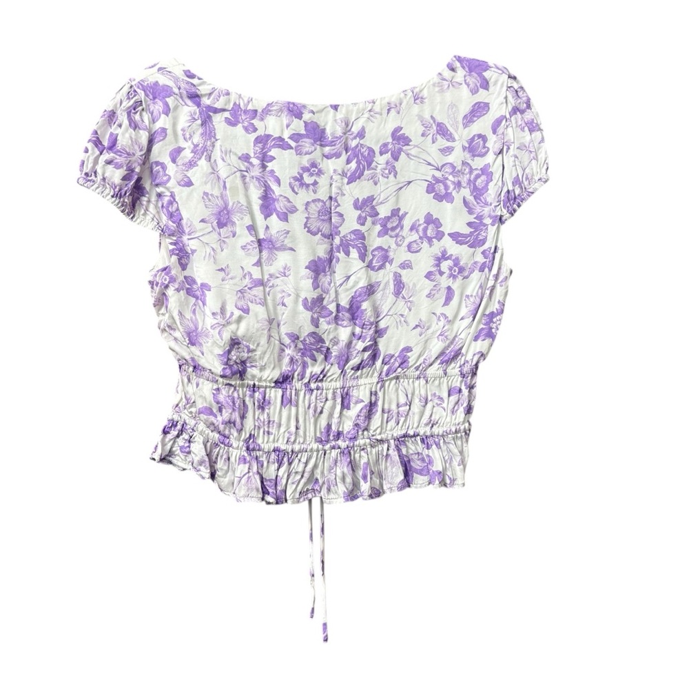 MAJORELLE‎ Pegasus Top in Purple Riviera Purple White Cropped Milkmaid Size S - Picture 4 of 9